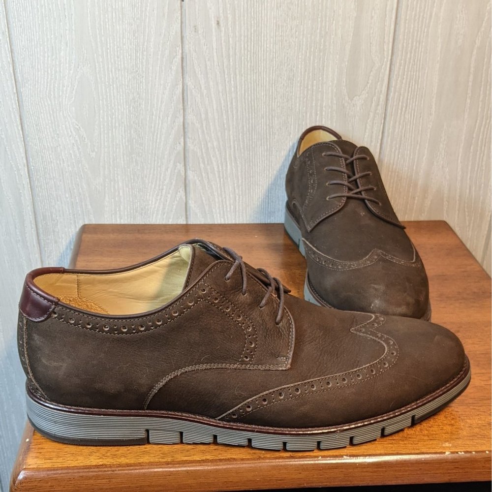 Johnston & Murphy  J&M 1850 Sheepskin suede wing tip shoes sz 13
